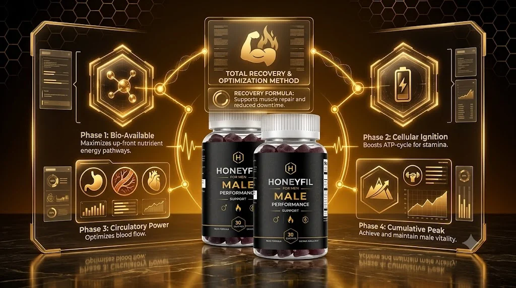 Brand infographic: how HoneyFil works in four phases